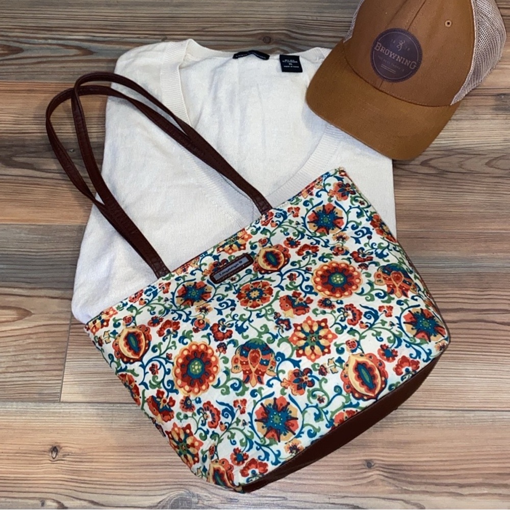 Vintage Longaberger Homestead Fabric Tote Bag